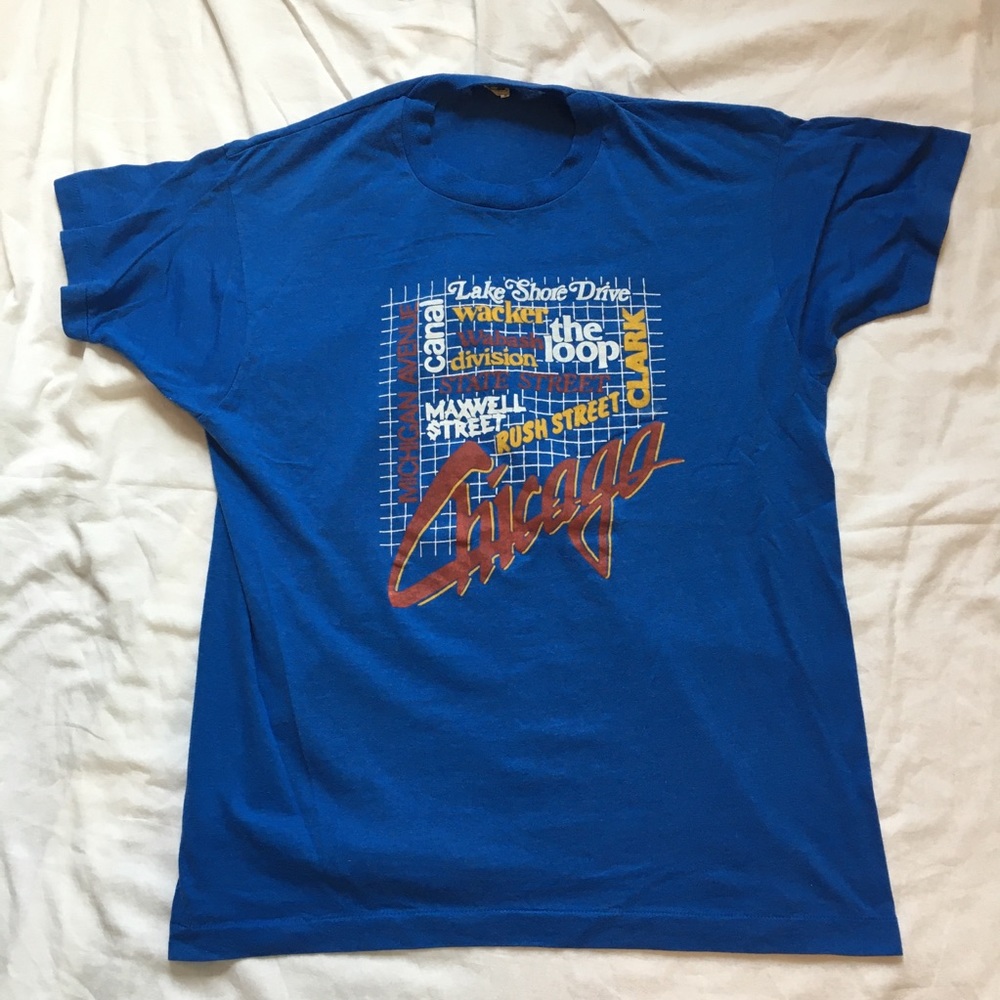 VTG 80s Screen Stars Chicago Single Stitch Souvenir T-Shirt, XL
